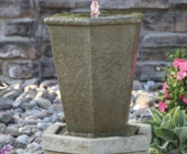 FOUNTAINETTE - TUSCAN HEX URN LRB12R - RED LED LIGHT