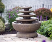 FOUR TIER GOZO FOUNTAIN ON PETAL POOL