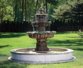 3 TIER SCALLOP FOUNTAIN ON 8\' POOL