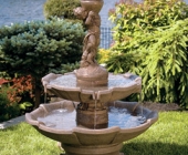 TWO TIER GIRL HOLDING URN FOUNTAIN