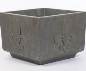 Lg Sq Plain Fleur De Leis Planter
