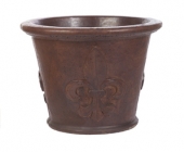 Lg Plain Rim Fleur De Leis Pot