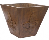 XL Tapered Square Fleur De Leis Planter
