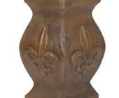 Contoured Square Fleur De Leis Pedestal